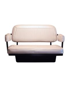 1968-1977 Bronco Assembled Rear Jump Seat With Storage Compartment, White Vinyl