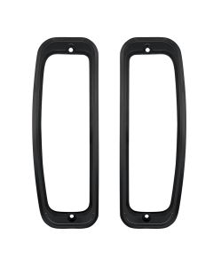 1966-1977 Bronco Tail Light Bezel Set - Billet Aluminum - Black Satin Anodized Finish