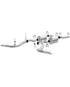 1966-1977 Bronco Street Series Performance Exhaust System - Crossmember Back - With Muffler - L6 and V8