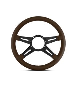 Lecarra 14 in MK-9 Steering Wheel, Black, Brown Leather