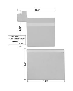 Bed Floor Extension, RH, 2 Piece Set, Weld-Thru Primer, 1967-1977 Bronco