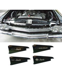 Filler Panel,Black Anodized,w Chevrolet Bowtie Design,1964