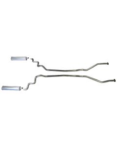 1963-64 Full Size Ford HT & Sedan 2-1/2" Aluminized Dual Exhaust System With Turbo Mufflers For 352/390/427/428 FE