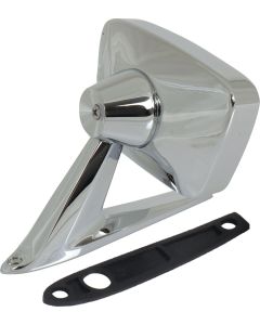 1967 Outside Rear View Mirror Assembly - Right - Rectangular Head - Manual Control - Gasket Included - Ford & Mercury
