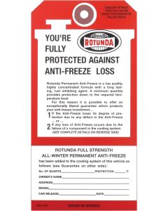 Rotunda Antifreeze Tag - Ford