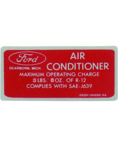 Air Cond Charge Decal, Montego, 1974-1978