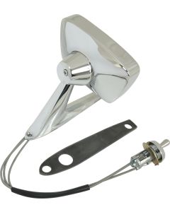 Ford Side Mirror, Remote, W/ Cable, Left Hand, Chrome, Each, Fairlane, Falcon, Galaxie, Ranchero, Torino, Comet, Montego, Full Size Mercury, 1967-1969