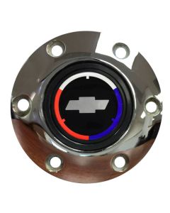 Steering Wheel Horn Cap S6 Chrome/TriColor Bowtie