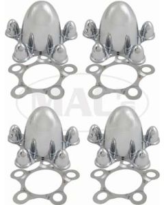Center Cap Set Of Two, Spider Style, Chrome Plated Zinc Diecast, 5 x 4-3/4" Bolt Circle