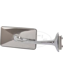 Rectangular Stainless/Chrome Door Edge Outside Mirror