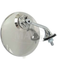 Round Stainless/Chrome British Style Outside Mirror, Right Side