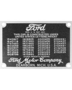 Patent Plate - With Rivets - Ford Commercial Truck