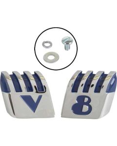 Hood Emblems - V & 8 - Front - Die Cast - Chrome - Ford Pickup Truck