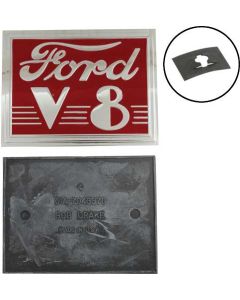 Trunk Lid Emblem/ With Pad & Clips/ Red/ 40 Deluxe