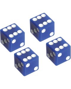 Valve Stem Caps - Set Of 4 - Blue Dice