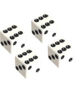 Valve Stem Caps - Set Of 4 - White Dice