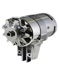 PowerGen - 12 Volt Negative Ground - 5/8 Pulley - Chrome Case - 2 Wire Type - 1-1/2 Shorter To Clear Dual Carb Setups -Ford & Mercury Flathead V8