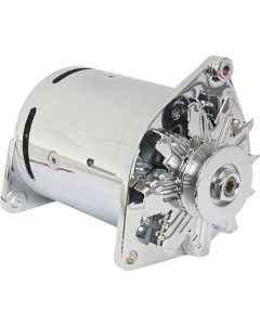 1956-1957 Ford Thunderbird PowerGen, 12 Volt Negative Ground, 1/2 Pulley, With Offset Left Hinge Mount, Chrome