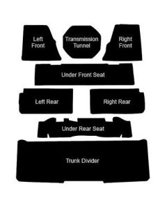 1969-1973 Mustang Convertible Complete Sound Insulation Kit, 6 Pieces