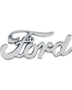 Ford Emblem - 3 Long X 1/2 High - Chrome Plated Die-Cast Steel - Peel & Stick Type