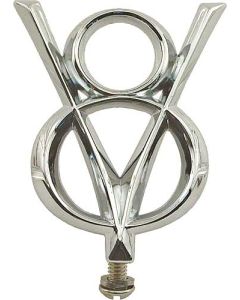 Headlight Bar Emblem - V8 - Die Cast - Chrome Plated - Ford
