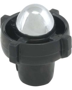 Radio Knob/ Black/ Chrome/ D Shaped Shaft/ 57 Bird