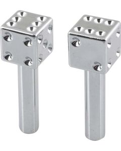 Door Lock Knobs - Chrome Dice