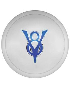 Hub Cap - V8 Embossed - Painted Ford Blue - Stainless Steel- 5-3/4 - Ford Pickup Truck