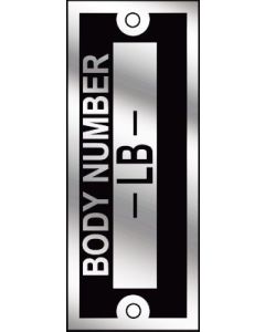 Body Number Plate - With Rivets - Ford