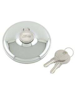 Locking Cap - 2 Keys - Ford Script - Flipper-Style - Chrome- Ford Pickup Truck