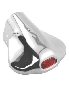 Exhaust Deflector - Red Glass Insert - Stainless Steel - Ford & Mercury