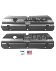 Valve Covers - Cobra Powered By Ford Cast Into The Top - Powder-coated Black - 260, 289, 302 & 351W V8