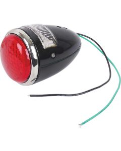 LED Tail Light Assembly - Ford 1937 Passenger - Black Body - 17 Red LEDs - 6 White LED License Lens - Left