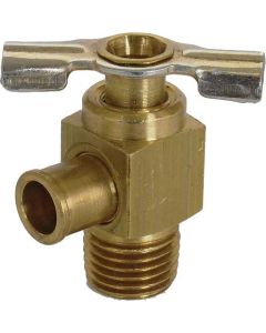 Petcock, Right Angle Outlet, Brass