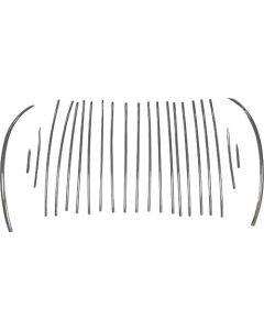 Grille Trim Set - Stainless Steel - 24 Pieces - Ford Deluxe