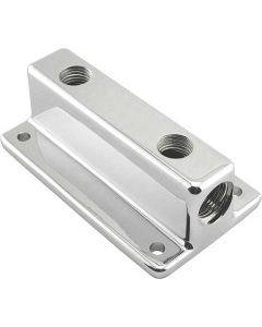 Fuel Block/ Chrome/ 3/8 Inlet & 1/4 Outlets