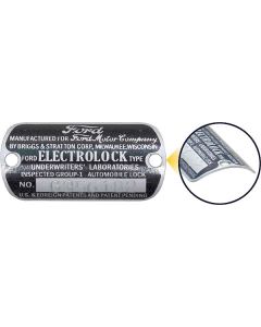 Model A Ford Ignition Switch Cable Data Plate - Electrolock- Pre-Curved For The Early 1928 Pop-Out Cable