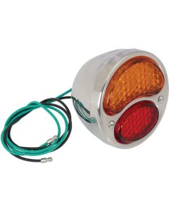 Model A Ford LED Tail Light Assembly - Half Amber - 6 Volt - Positive Ground - Right