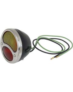 Model A Ford Tail Light Assembly - Left - Commercial Vehicles Only - 6 Volt Bulbs - Clear License Lens On Bottom
