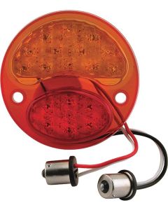 LED Tail Light Lens Insert - Half Amber - Right - 12 Volt