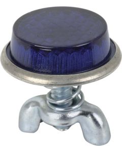 License Plate Bolt and Wing Nut Set - With Round Blue Reflector