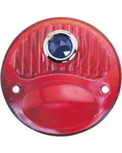 Model A Ford Tail Light Lens - Glass - Red - Blue Dot