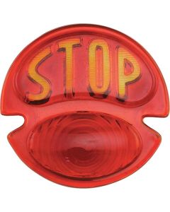Model A Ford Tail Light Lens - Glass - Red With Amber Stop