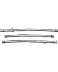 Model A Ford Conduit Set - Stainless Steel With Chromed Ferrules - 3 Pieces - 9/16 Diameter