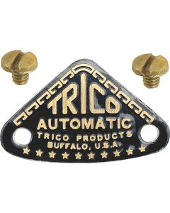 Model A Ford Vacuum Windshield Wiper Motor Tag - Trico - Embossed - Triangular
