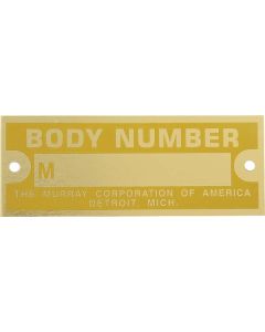 Body Number Plate/ Murray