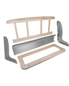 Model A Ford Front Seat Assembly - Coupe - Metal Ends - Wood Center - Metal Toe Panel