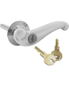 Model A Ford Rumble & Trunk Locking Handle - Chrome - Includes 2 Keys - Scroll Style - Cabriolet