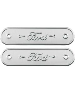 Model A Ford Door Sill Plates - Ford Script - 8 - Coupe - Stamped Aluminum