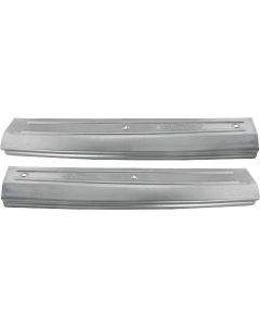 Model A Ford Door Sill Plates - Rear - Ford Script - Steel - Phaeton